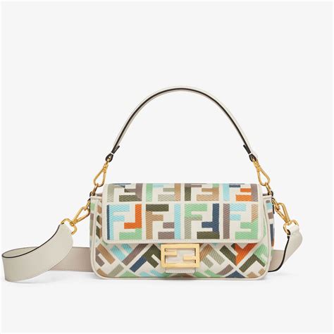 fendi multicolour stitching black fabric baguette|fendi baguette colors.